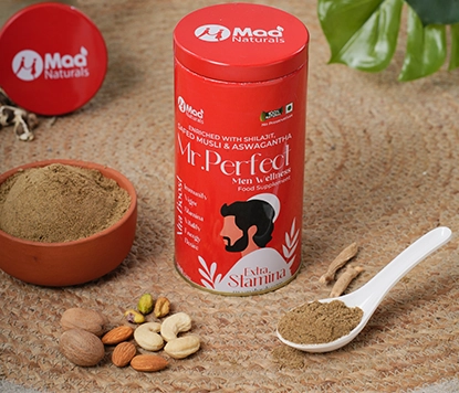 Mr Perfect Men Wellness and Ms Perfect Women Wellness herbal supplement containers with natural ingredients.