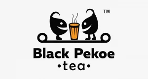 A horizontal logo for Tea Boy featuring a circular icon of a steaming orange tea glass on the left, followed by the word "TEA" in orange and "BOY" in black in a bold sans-serif font