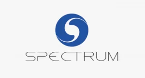 Spectrum logo with blue circular abstract symbol and modern typography